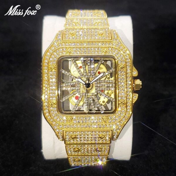Golden Fashion unique hip-hop full diamond Watch