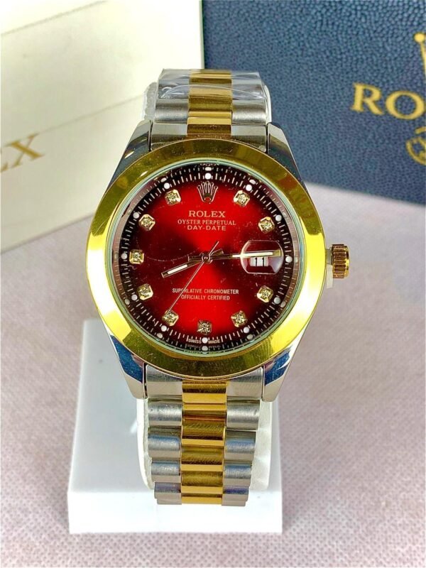 Rolex oyster perpetual show date and time with good quality [ Red ]